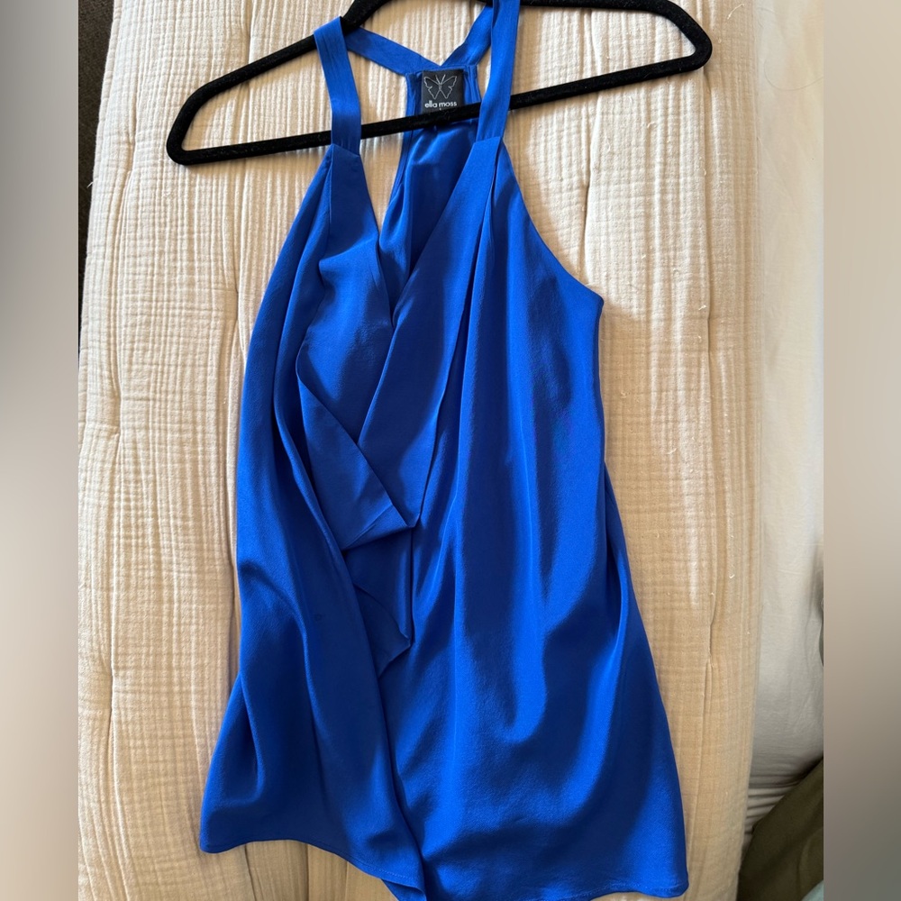 Blue Halter Neck Women's Top